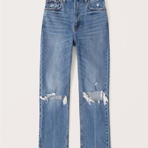 Abercrombie High Rise Ankle Straight Jeans